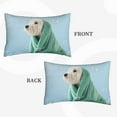 thumbnail image 4 of Naloa Dog Wrapped in Towel Pillowcase, Throw Pillowcase, Wrinkle-Free, Stain-Resistant with Hidden Zipper for Bedroom Sofa - 14"x20", 4 of 9