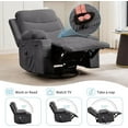thumbnail image 4 of EastVita 360° Swivel Oversized Recliner Single Sofa Seat, Recliner Chair with Massage and Heat, Adult Rocking Chair Reclining Sofa with Cup Holder and Pockets for Living Room, 4 of 7