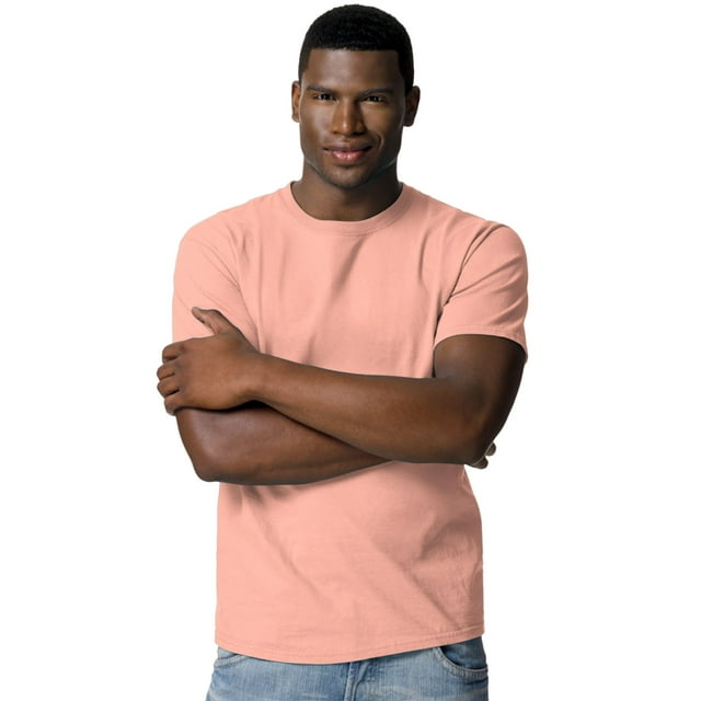 Hanes TAGLESS Men`s T-Shirt - Best-Seller, M, Candy Orange