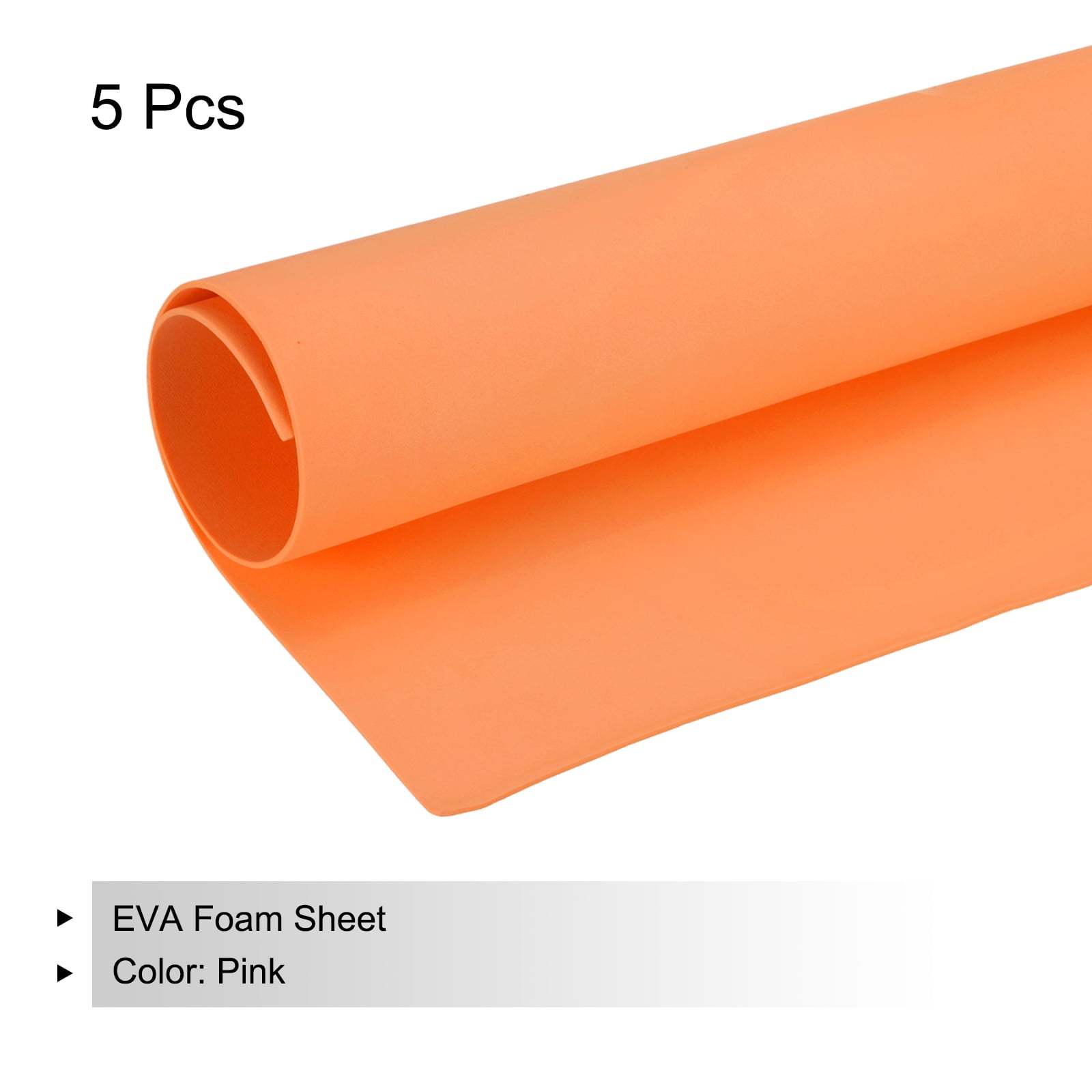 Uxcell EVA Foam Sheets Orange 19.7 Inch x 19.7 Inch 2mm Thick Crafts Foam Sheets for Costumes, Arts and Crafts Projects Pack of 5