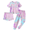Tie Dye-pink Blue, variant on Arshiner Girls Clothes 3 Piece Outfits Short Sleeve Shirts Long Pants and Dolphin Shorts Clothing Sets with Pockets