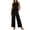 Black, variant on Cotton Linen Sets for Women 2 Piece Petite Summer Lace Patchwork Tank Tops Loose Wide Leg Pants with Pockets Travel Outfits Gray M