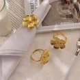 thumbnail image 4 of Nomeni Tableware Flower Napkin Ring Alloy Ring For Cloth Napkin Holder Silver Napkin Holder With Flower Design Painted Napkin Ring White Oil Flower Plant Napkin Ring Buckle Five Petal, 4 of 9