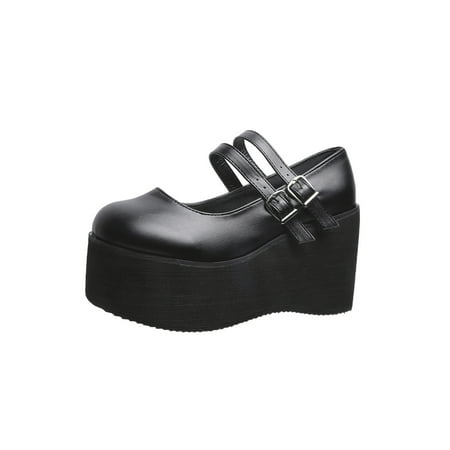 

Avamo Ladies Comfort Lolita Shoe Round Toe Pumps Party Gothic Leather Shoes Black 9