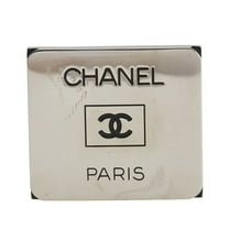 Pre-Owned Vintage Chanel Coco Mark Logo Square Brooch in Silver Metal for Women (Good)