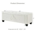 thumbnail image 3 of Aukfa 48" Storage Ottoman Bench with Safety Hinges, Upholstered Tufted Faux Leather Bench for Bedroom, Living Room & Entryway, White, 3 of 8