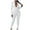 White, variant on Bodycon Jumpsuit for Women Sexy Workout Long Sleeve Rompers Zipper Night Out Clothes One Piece Solid Club Outfits
