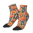 thumbnail image 3 of Salouo Autumn Pumpkins Gingham Pattern Unisex Middle Tube Socks,Middle-Finger Knee High Socks Over The Calf Tube Stocking Crew Stockings for Women and Men Tube Socks, 3 of 8