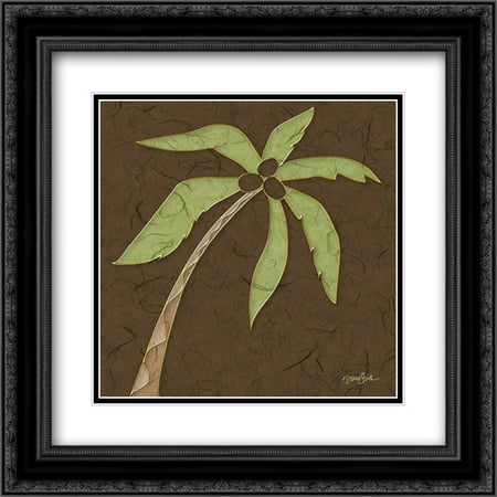 206 Matt - Palm 1 2x Matted 20x20 Black Ornate Framed Art Print by Stimson, Diane