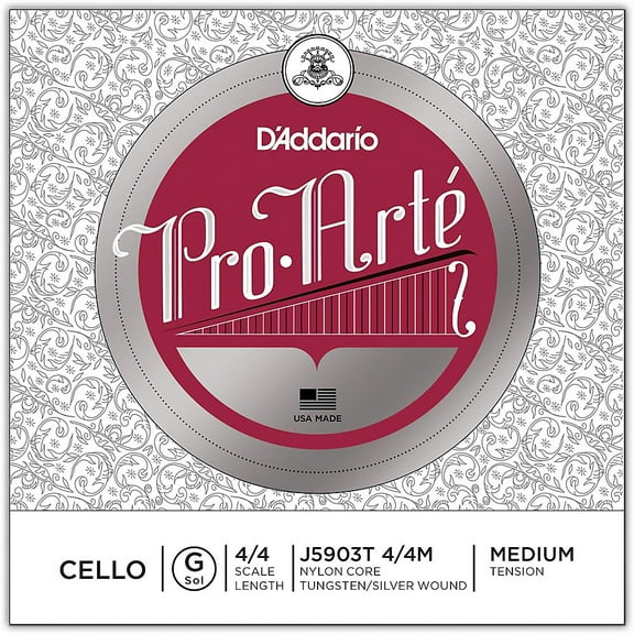 D'Addario Pro-Arte Series Cello G String 4/4 Size Tungsten