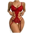 thumbnail image 3 of uublik Valentines Lingerie Set for Women Babydoll Sexy Naughty Bodysuit Lace Plus Size, 3 of 5