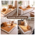 thumbnail image 2 of Nalqet 27.6×59.06 inch Plush Sofa Slipcovers Checkered Pattern for 2 Cushion Couches – Washable Fuzzy Non Slip Furniture Protector Couch Cover for Pets and Dogs Cats, Orange, 2 of 8