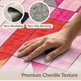 thumbnail image 6 of ODIKA 4'x6' Washable Area Rug Pet Friendly, Non-Shedding Pink Geometric Abstract Mosaic Contemporary Triangular Motif for Bedroom, Reading Nook, 6 of 7