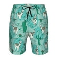 thumbnail image 4 of Kll Alapaca In Boho Men'S Casual Summer Beach Shorts Hawaiian Shorts With Pockets-Small, 4 of 9