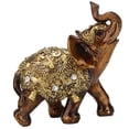thumbnail image 1 of Adorno de resina con forma de elefante, grano de madera, estilo europeo, mueble de TV para el hogar, decoración artesanal, color dorado M, 1 of 5