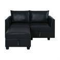 thumbnail image 6 of Naomi Home Elizabeth Modern DIY Collection-Color:Black,Fabric:Air Leather,Style:Loveseat with Ottoman, 6 of 12