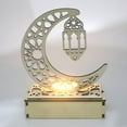 thumbnail image 2 of Lámpara de Ramadán de madera DIY Adorno de luna Luz de noche LED para el hogar, 2 of 8
