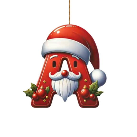 Luckky 26 Letters Christmas Tree Decoration Pendant, 2024 Personalized Ornaments for Christmas, A to Z Ornament Letters Decorative Hanging Xmas Alphabet Letters for Xmas Tree DIY Craft (A)