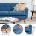thumbnail image 5 of Tbfit 67" W Loveseat Sofa, Mid Century Modern Decor Love Seat Couches for Living Room, Button Tufted Upholstered Small Couch for Bedroom, Solid and Easy to Install Love Seats Furniture, Navy Blue, 5 of 6