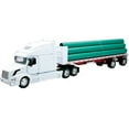 thumbnail image 2 of NewRay Flatbed With Long Pipe Truck, Medium, White, Green, 2 of 2