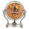 Alexander Kalifano GT150AS-CPR 6 in. Gemstone Globe with Antique Silver Commander 3-Leg Table Stand - Copper Amber Ocean