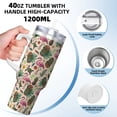 thumbnail image 3 of Lsque Tropical Mask Flamingo Pattern 40 OZ Ice Bully Cup with Handle and Straw, Double Wall Stainless Steel Tumbler Travel Coffee Cup with Lid for Christmas Present, 3 of 8