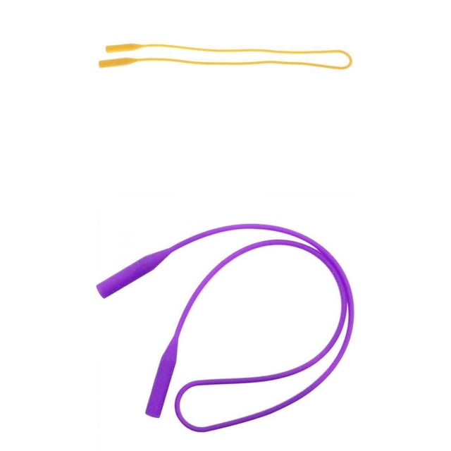 2 correas de silicona para gafas de sol, correa antideslizante, soporte de cuerda larga amarillo violeta