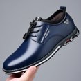 thumbnail image 5 of Mens Casual Oxfords Leather Business Office Loafers Comfortable Fashion Lace-up Formal Flat Shoes Blue 11 US, 5 of 7