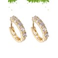 thumbnail image 4 of MasteelfCA 1 Pair Diamond-encrusted Ear Ring Electroplating Zircon Ear Ring, 4 of 7