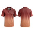 thumbnail image 2 of Men's Shirts Solid Color Pique Knit Slim Fit Polo Shirt Short Sleeve Golf Shirts for Men Business Casual Shirts Red 3XL, 2 of 6