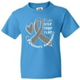 thumbnail image 3 of Inktastic Love, Care, Cure Parkinson's Awareness with Gray Ribbon Youth T-Shirt, 3 of 5