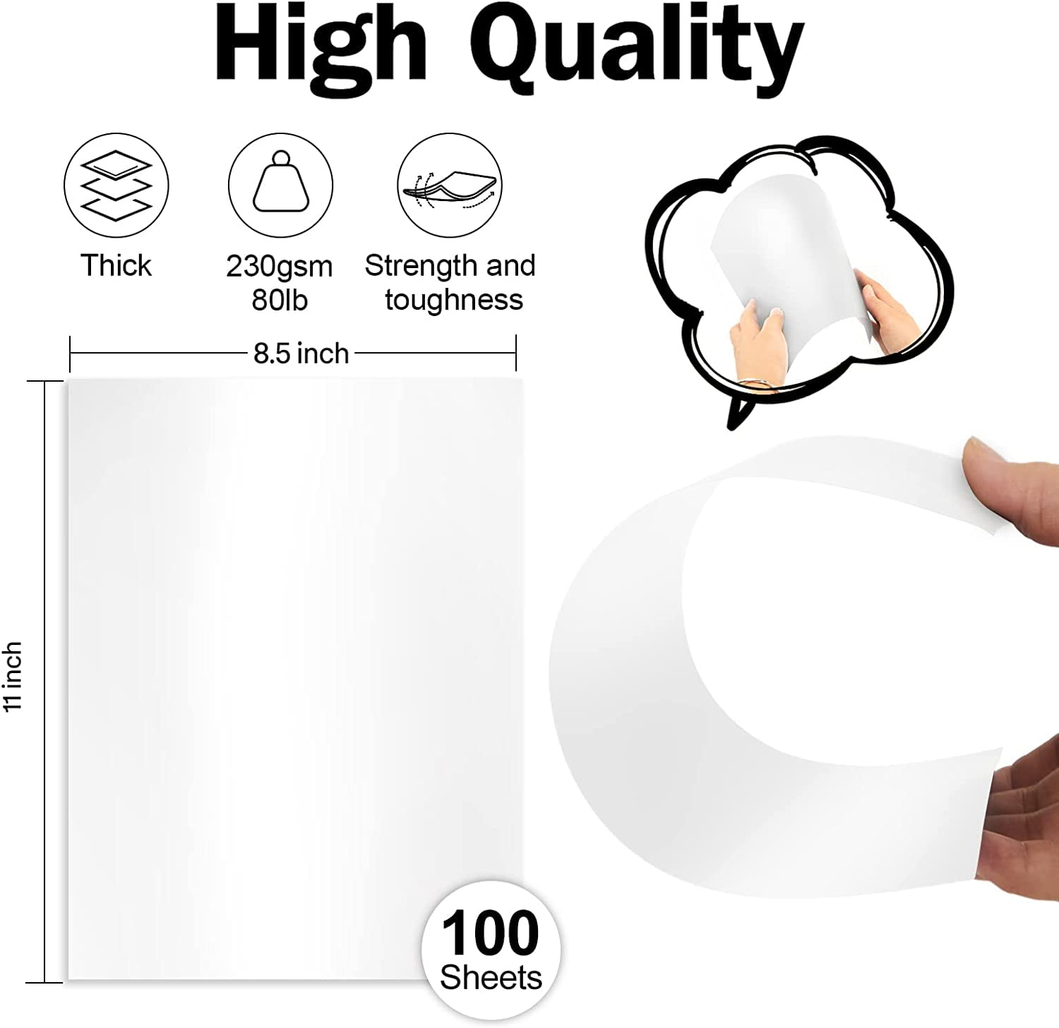 100 Sheets White Shimmer Cardstock 8.5 x 11 Certificate , 80lb Pearlescent for Invitations, Certificates, Crafts, DIY Cards