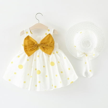 

Binmer Baby Girl Kids Summer Sleeveless O-Neck Print Floral Bow Princess Dress