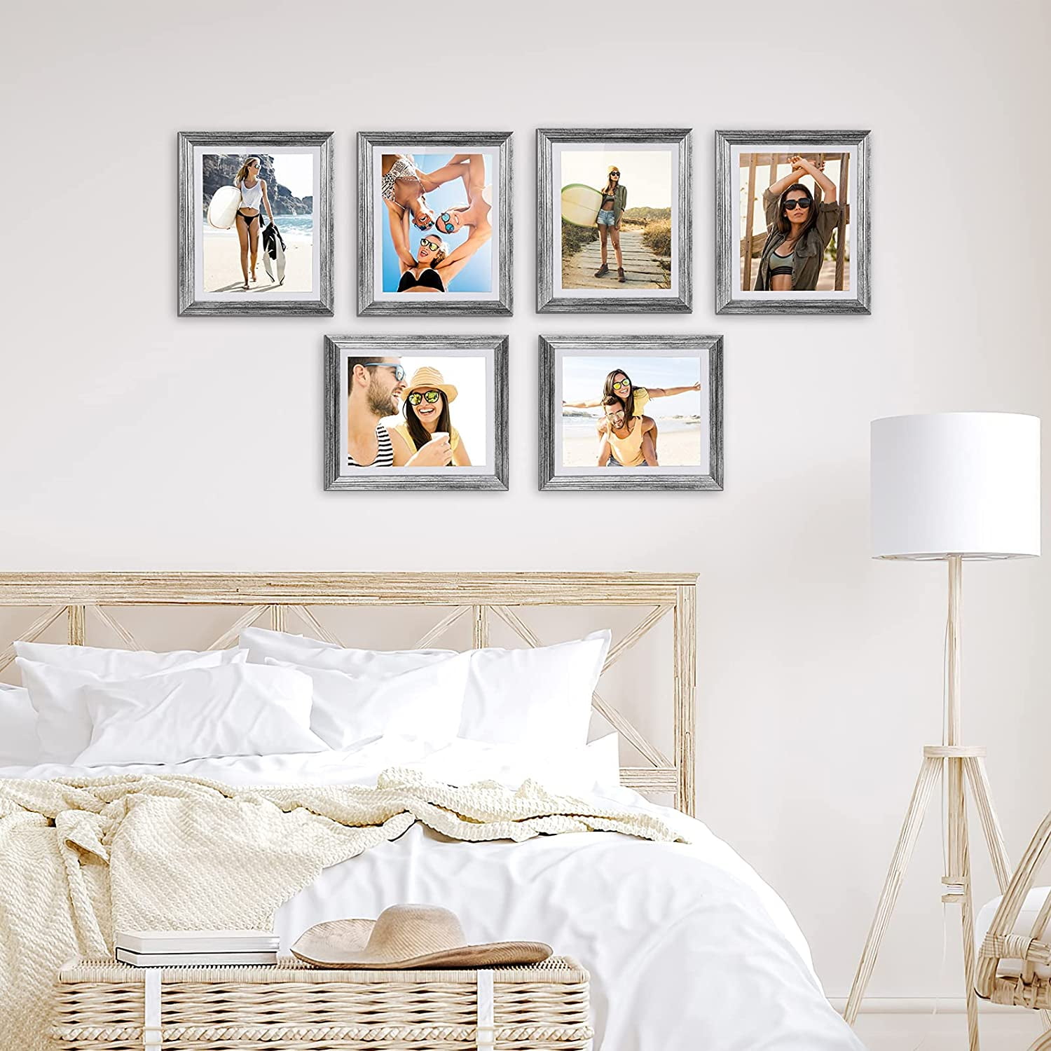 ATOBART 8x10 Solid Wood Picture Frames, 6 Pack OAK Photo Frame Set with  Real Glass Cover, Natural Wood Color Frames, for Wall Mounting or Tabletop