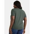 thumbnail image 3 of Terra & Sky Women’s Plus Crew Tee with Short-Sleeves, Sizes 0X-5X, 3 of 5