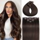 thumbnail image 1 of Extensiones de cabello humano real Craineld, 45 cm, color marrón mediano, 1 of 9