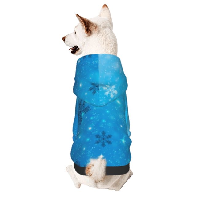 Fotbe Winter With Snowflakes Sudadera con Estampado para Perros Pequeños – Suéter con Capucha para Mascotas, Tela Suave de Forro Polar con Bolsillo-Large