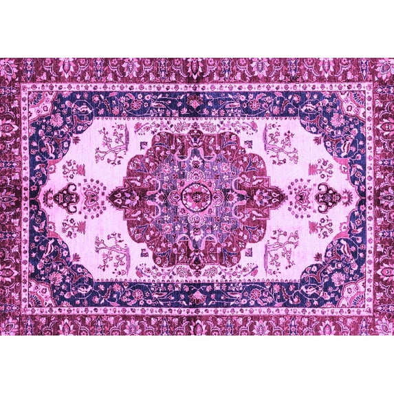 Ahgly Company Indoor Rectangle Abstract Purple Modern Area Rugs, 2' x 3'