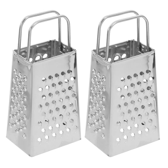 Clispeed 2Pcs Compact Metal Cheese Grater Multifunctional Box Grater for Cheese Potato and Vegetables