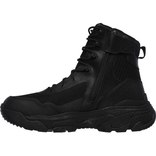 Skechers Work Men's Markan Black Synthetic/Leather Side Zip Lace Up Water Proof Boots - Walmart.com