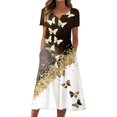 thumbnail image 1 of Vestido largo Gibobby de verano holgado con estampado floral de manga corta para Mujer, 1 of 5