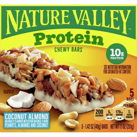 Nature Valley Protein Granola Bars, Coconut Almond, Snacks Bars, 5 ct