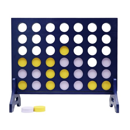Tailgating Pros Premium Giant Four in a Row with Carrying Case - Jumbo Oversized Outdoor Yard Game - Connect Multiple Pucks in a Row to Win - Many Puck Colors Available!