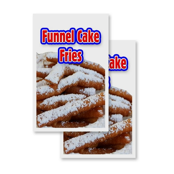 Funnel Cake Fries (2-PACK) 24" x 36" Vinyl Decals | Sign Insert Peel & Stick Decals Stickers Window Signs