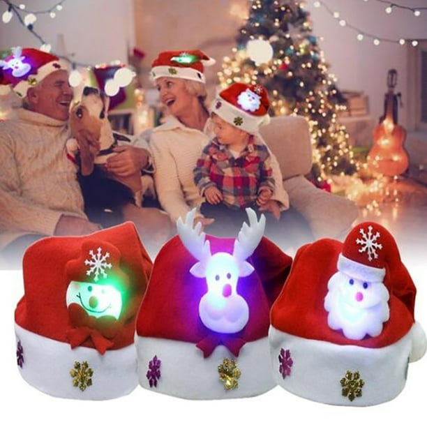 LED Christmas Hats Lovely Snowman ElK For Adults And Kids Xmas