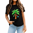 thumbnail image 2 of Christmas Shirts Palm Tree T-Shirt Summer Beach Party Shirt Funny Hawaii Vacation Short Sleeve Tops for Men and Women, 2 of 4