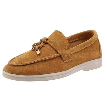 

SEMIMAY Fashionable Women Shoes Large Flat Sole Lefu Shoes Single Shoes Small Leather Shoes