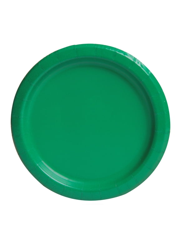 Way To Celebrate! Green Paper Dessert Plates, 7in, 24ct