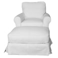 thumbnail image 2 of Sunset Trading Horizon Fabric Slipcover Swivel Rocking Chair & Ottoman in White, 2 of 8