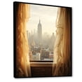 thumbnail image 2 of Designart "Excitement of Red Sporting Football Game II" Cityscapes Framed Wall Art - Industrial Yellow New York City Living Room Framed Canvas Art, 2 of 6